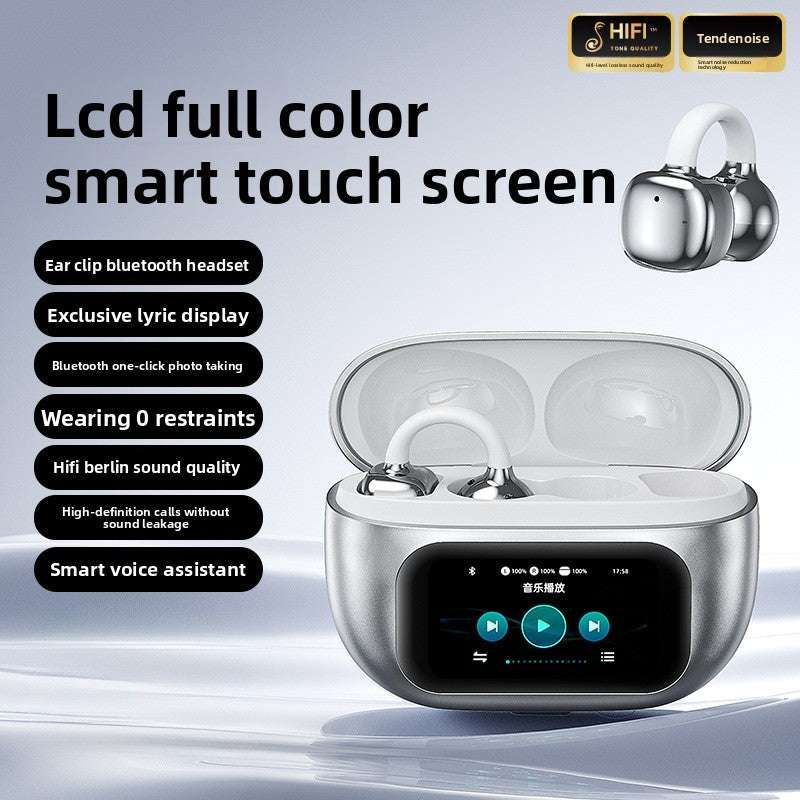 Wireless Bone Conduction Bluetooth Headphones, AI Translation, Noise Reduction, Long Battery Life: Over 8 hours of continuous use, Digital Display Screen, Lightweight