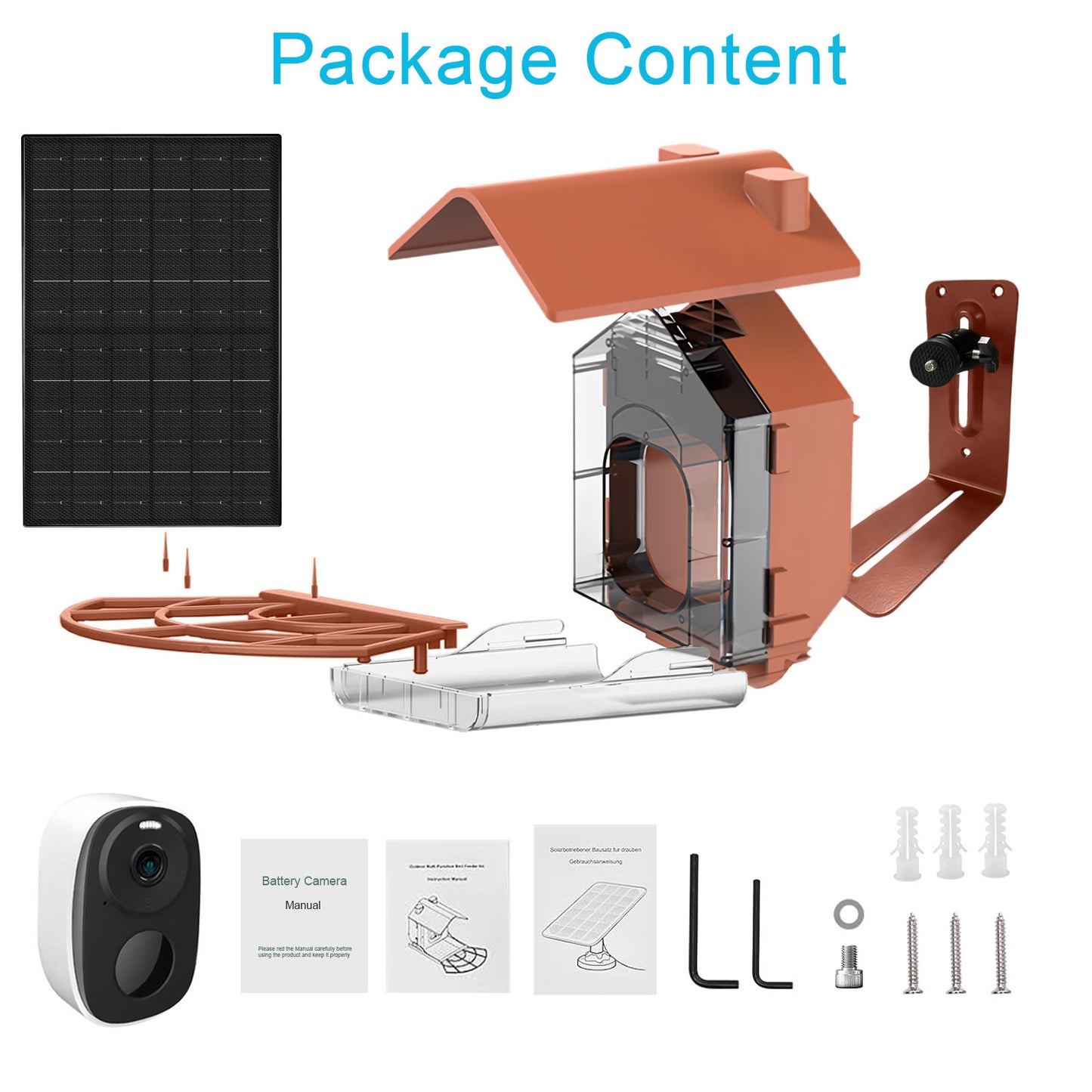 Smart Solar Bird Feeder with Camera, AI Recognition - Smart bird feeder with AI technology for accurate bird detection, Eco-friendly solar panel, Built-in camera, Large Capacity, Durable construction suitable for outdoor use
