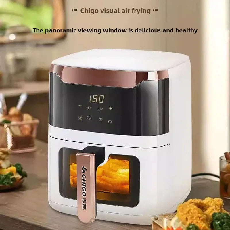 Smart Air Fryer with Visual Window - Large Capacity 5L-6L, Smart Control, Multiple Models - ZeeTec Store