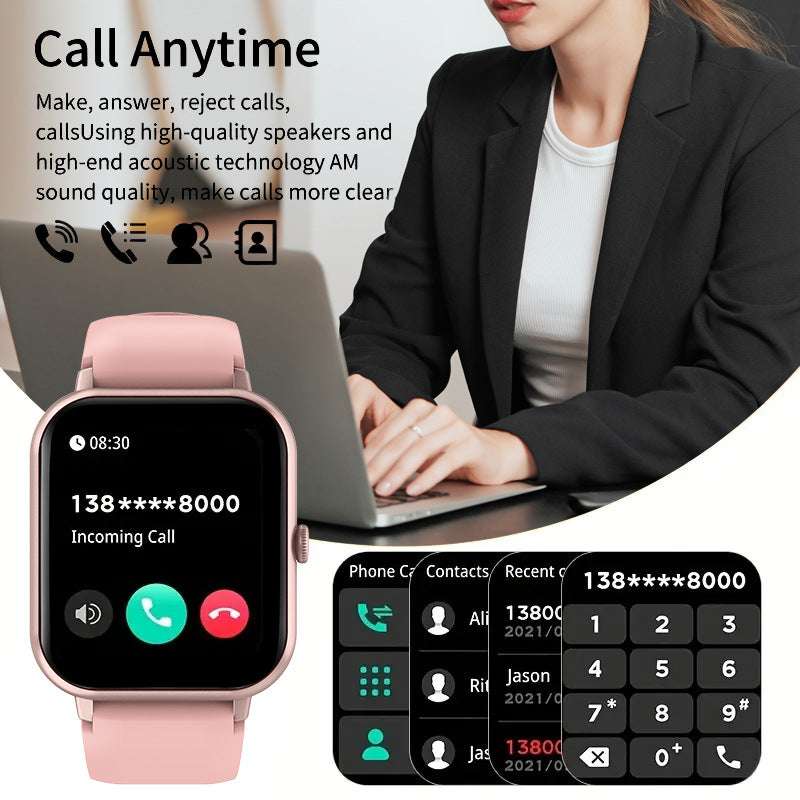 Smart Watch, 1.83 HD Display Clear and vibrant screen, Bluetooth Call Make and receive calls directly from the watch, Multi-function Modes, Remote Control Self-timer, Waterproof