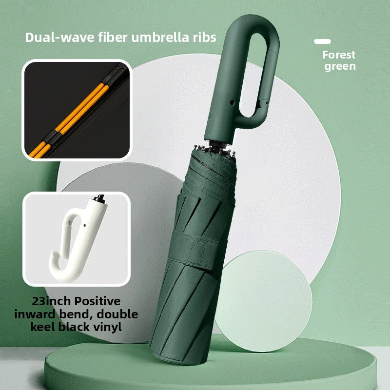 Automatic Folding Sun and Rain Umbrella with Windproof Design for Winter and Summer