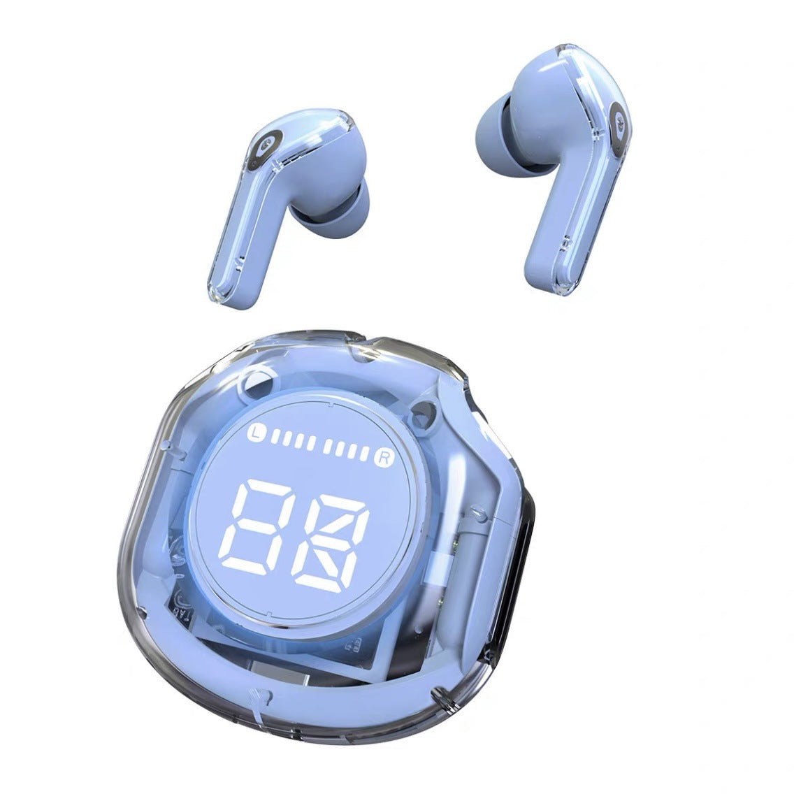 Transparent Bluetooth 5.3 Wireless Earbuds, Transparent Design, Noise Reduction, Bilateral Stereo, Long-lasting usage on a single charge