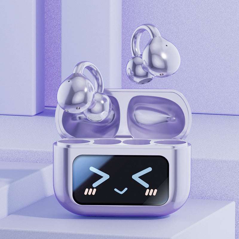 Wireless Ear Clip Bluetooth Headset, AI Simultaneous Translation, Color Touch Screen, Waterproof & Noise Reduction