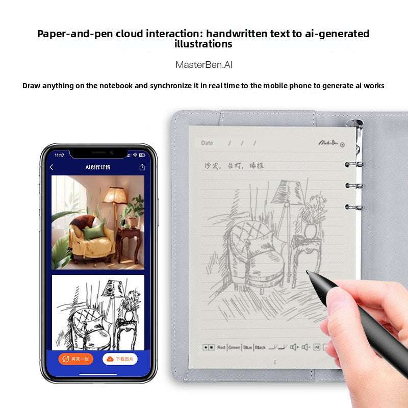 Smart Writing Notebook, Syncs with mobile devices for digital note-taking, Multifunctional, Paper Screen Sync - Transfers handwritten notes to digital formats in real-time