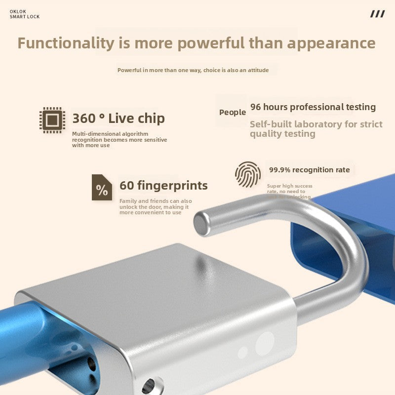 Smart Fingerprint Bluetooth Padlock, App Control, High Durability, Fast Recognition, Bluetooth Connectivity