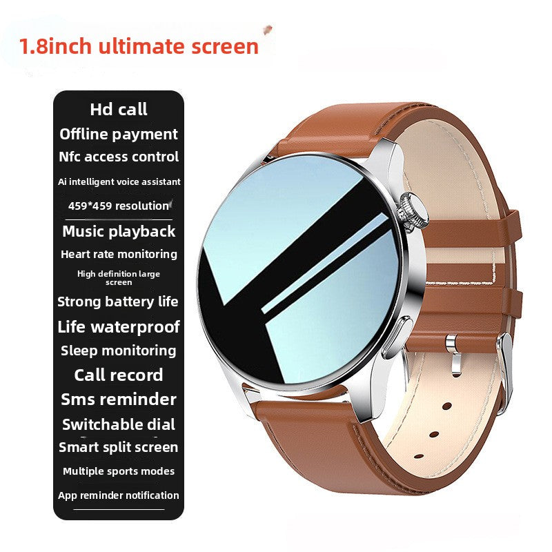 GT3Pro Smart Watch, 1.8", TFT Screen, Bluetooth Calling, Multi-Function: Includes heart rate monitoring blood pressure measurement sleep tracking and step counting, NFC Payment,
