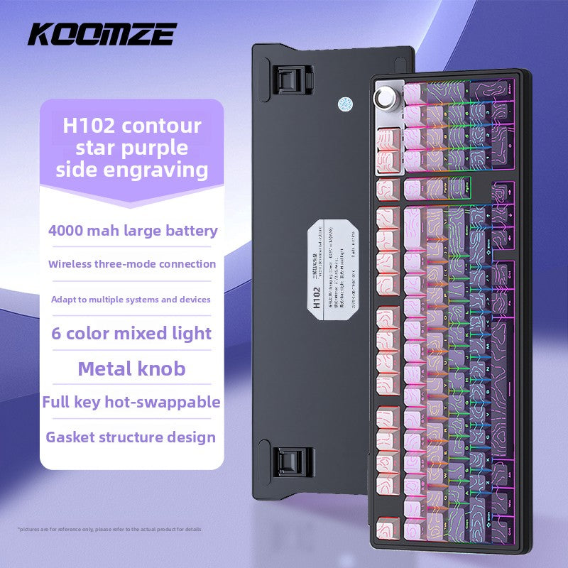 Koman 102 Mechanical Keyboard with Wireless Bluetooth Three-Mode Customization for Gaming and Office
