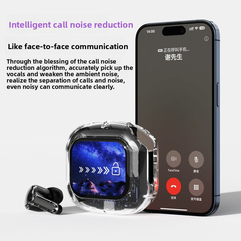 Transparent LCD Bluetooth Headset with Noise Cancellation