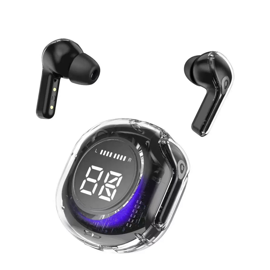Transparent Bluetooth 5.3 Wireless Earbuds, Transparent Design, Noise Reduction, Bilateral Stereo, Long-lasting usage on a single charge