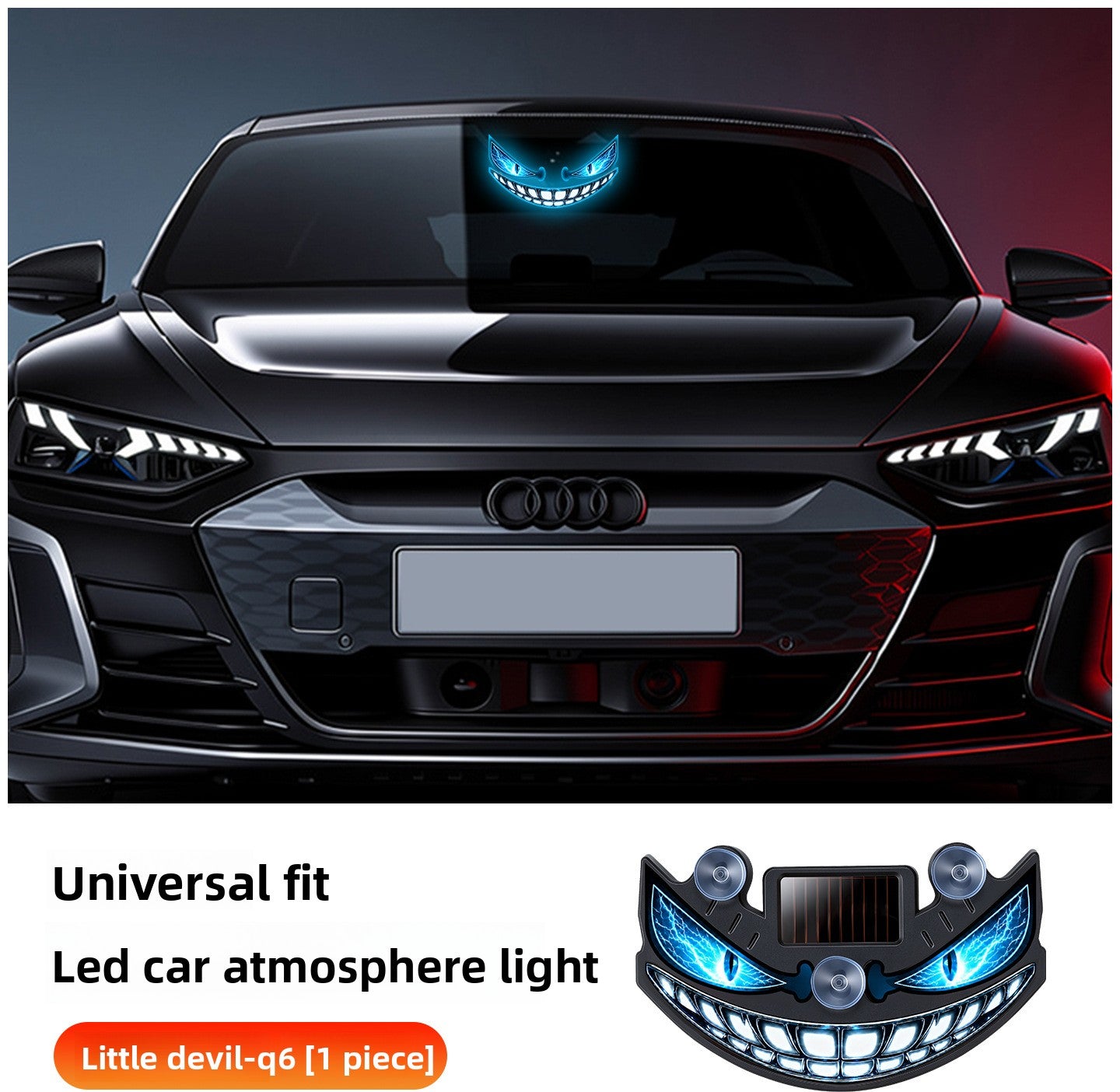 Solar Powered Devil Eye Car Ambient LED Warning Light