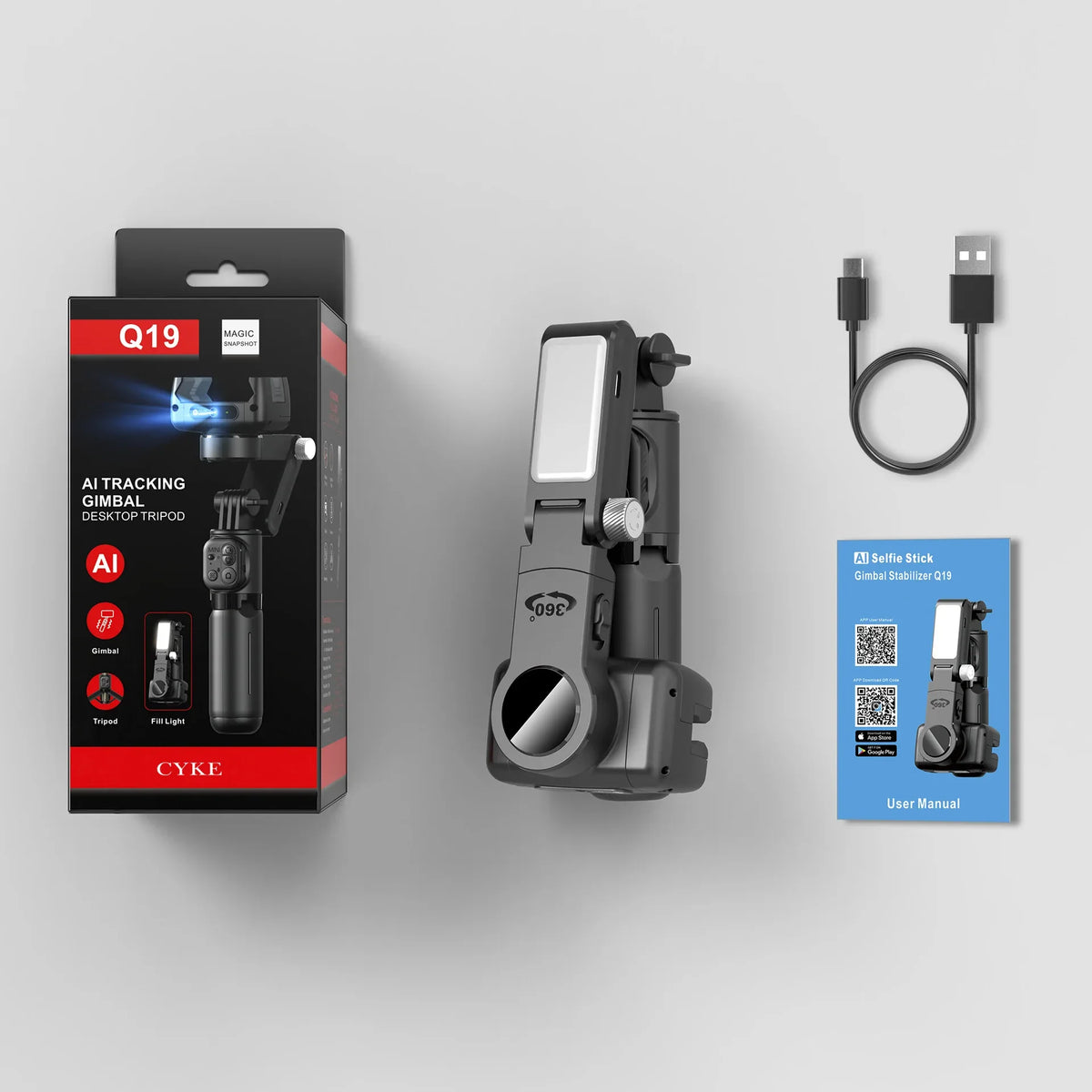 Cyke Phone Stabilizer with AI Face Tracking Handheld Gimbal - ZeeTec Store