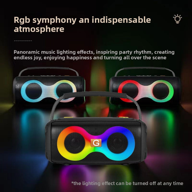 Wireless Bluetooth speaker, High-Power Sound: 10W, Multi-Scene Use, Built-in Battery: 1800mAh, Ambient Lighting