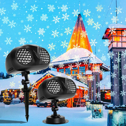 Christmas Snowflake Projector Light, Replaceable Film Patterns with High Brightness, Dual Usage (Indoor and outdoor) - ZeeTec Store