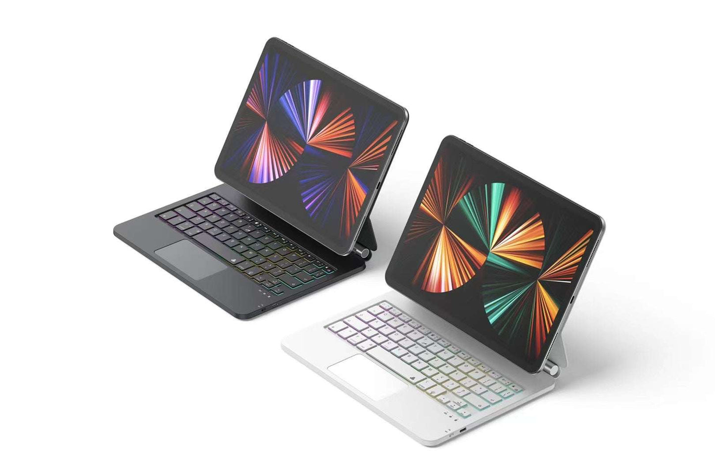 iPad Magnetic Bluetooth Keyboard with Backlight, Magnetic Suspension Design, Multicolor Backlight, Wide Compatibility: Fits multiple iPad models (Pro 11/12.9/13-inch, Air 4/5/6, etc.)