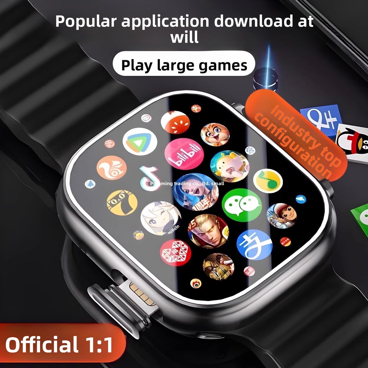 High-performance smart watch with 190° rotating camera, video call capability, and cellular speaker.