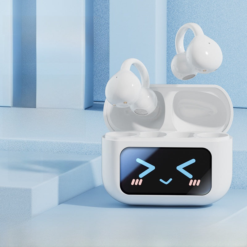 Wireless Ear Clip Bluetooth Headset, AI Simultaneous Translation, Color Touch Screen, Waterproof & Noise Reduction