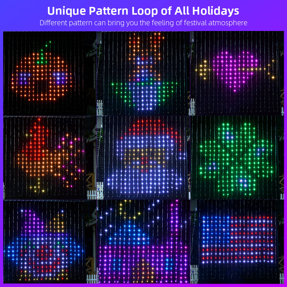 Bluetooth App Control RGB LED Curtain Lights Festive Occasions