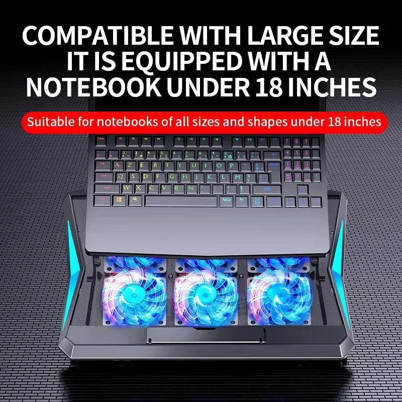 LAPTOP COOLING PAD STAND with Six FANS ADJUSTABLE SILENT for Laptop Below 17"