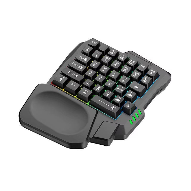 Wired Gaming Keyboard Single Hand 35 Keys RGB Backlight Anti-Ghosting