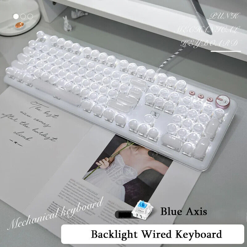 Wired Transparent Mechanical Gaming Keyboard β 104 Keys, RGB Backlit, PC & Lapto