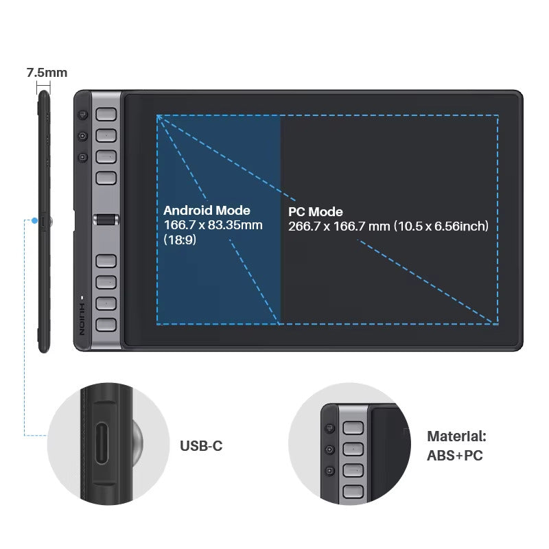 Digital Graphics Tablet w/ Pen S/M/L Sizes for Professional Design Mobile Laptop