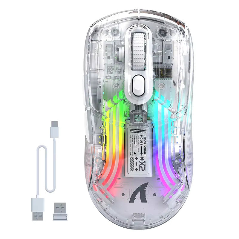 Attack Shark X2 Transparent Wireless Mouse | Silent Click, RGB, Ergonomic Design