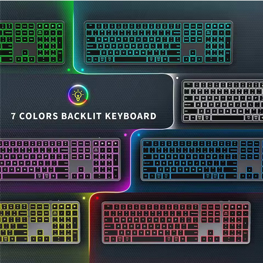 Bluetooth Backlit Wireless Keyboard Multi-Device for Laptop iPad Tablet MAC