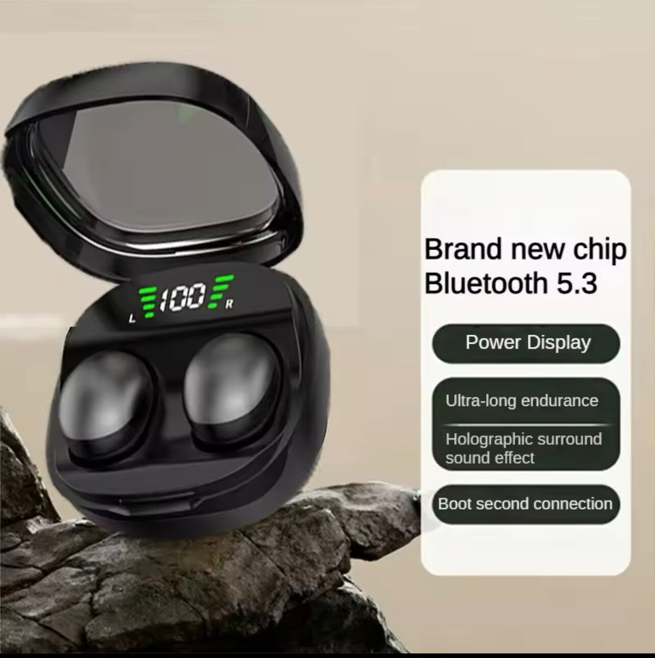 Mini Wireless Earbuds Bluetooth 5.3 - HiFi Sound, Noise Canceling, Sport Fit