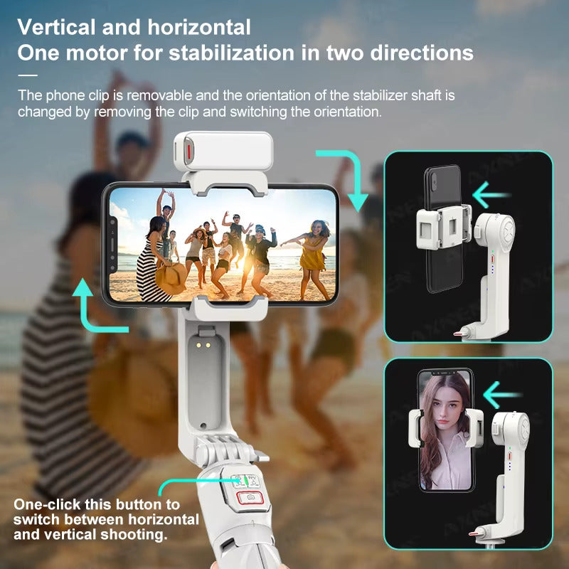 GIMBAL STABILIZER for SMART Phone MOBILE TRIPOD SELFIE STICK LIGHT EXTENSION
