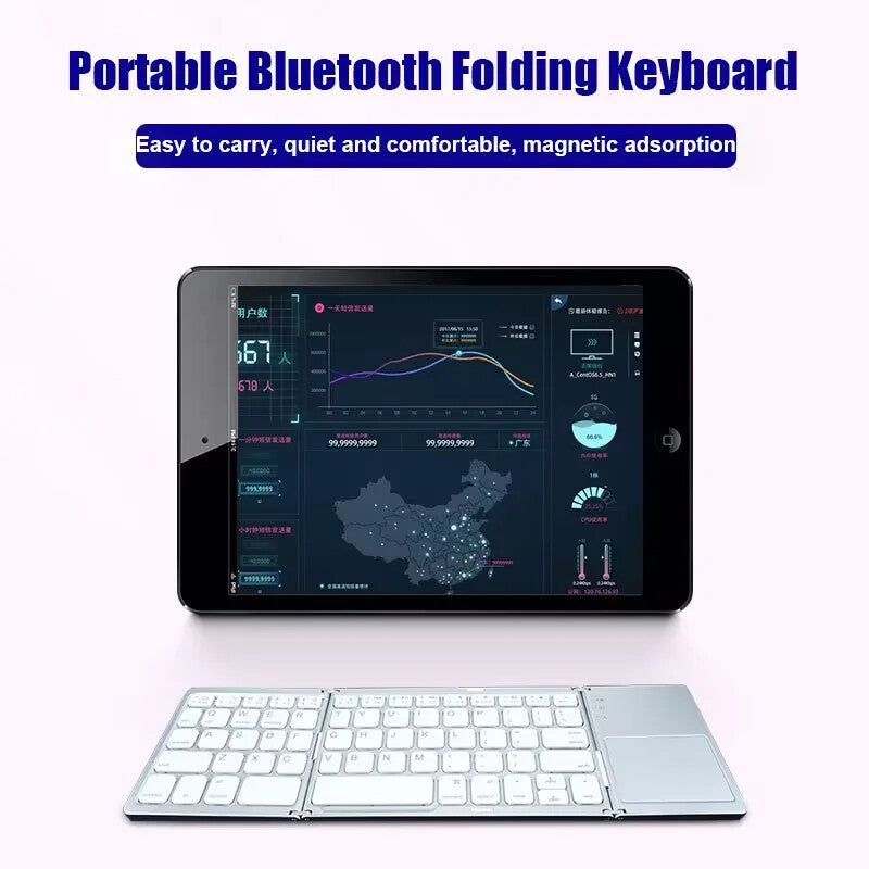 MINI FOLDABLE BLUETOOTH KEYBOARD with TOUCHPAD for IOS ANDROID WINDOWS UNIVERSAL