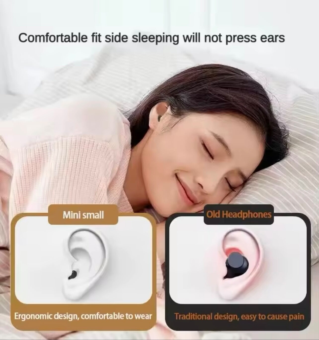 Mini Wireless Earbuds Bluetooth 5.3 - HiFi Sound, Noise Canceling, Sport Fit