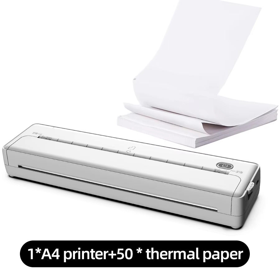 Portable Wireless Lightweight Thermal Printer A4, Inkless Built in Battery
