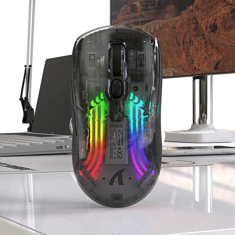Attack Shark X2 Transparent Wireless Mouse | Silent Click, RGB, Ergonomic Design