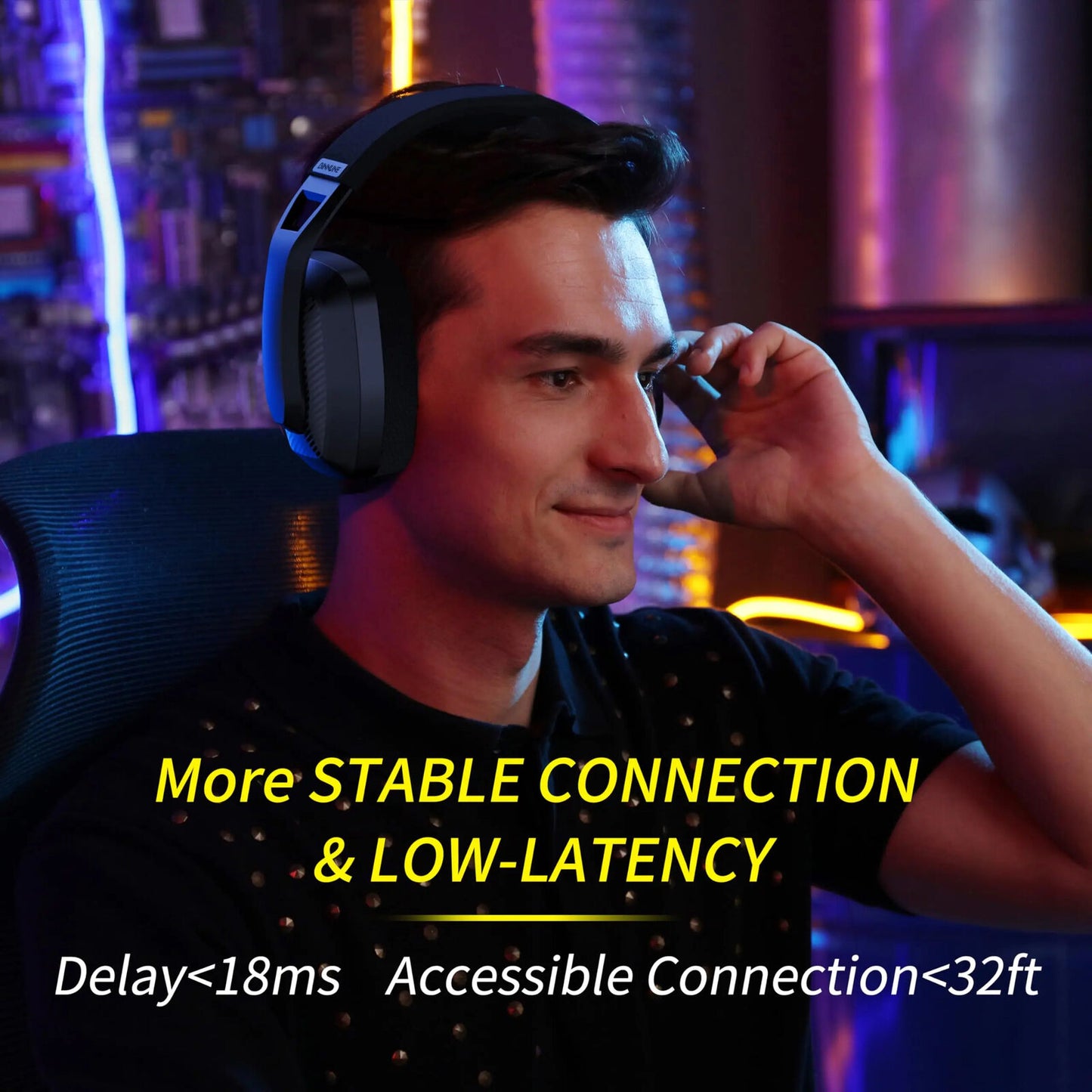 BINNUNE Wireless & Wired Gaming Headset Mic for PS5, PS4, PC Mac Playstation