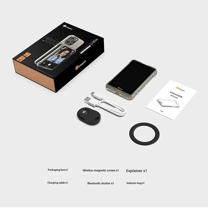 Wireless Magnetic Monitor Screen Smartphone Rear Camera Selfie Vlog Live Stream