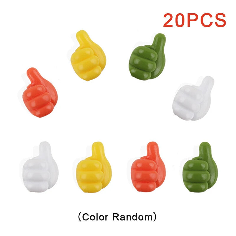 5/10/20Pc Silicone Thumb Wall Hooks – Cable Clips, Wire Organizer, Adhesive Desk
