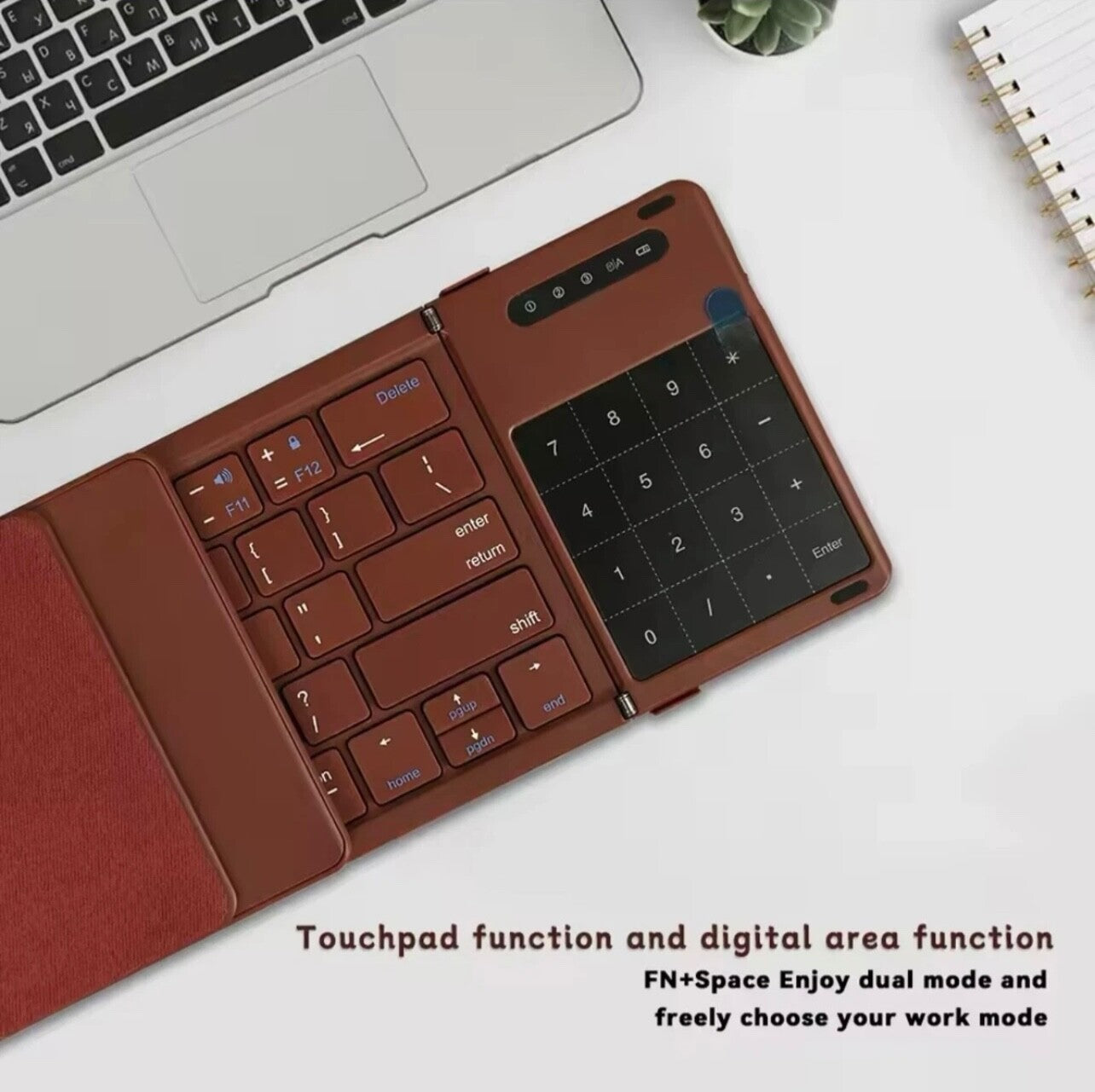 Folding Bluetooth Keyboard Digital Num Touchpad for iOS Android Windows PC Mac