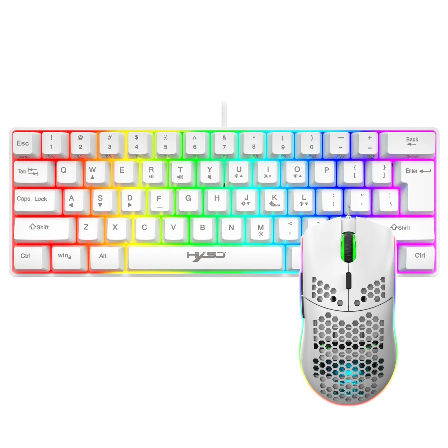 Wired Gaming Keyboard & Mouse Bundle 61-Key RGB Keyboard, 6-Button Programmable