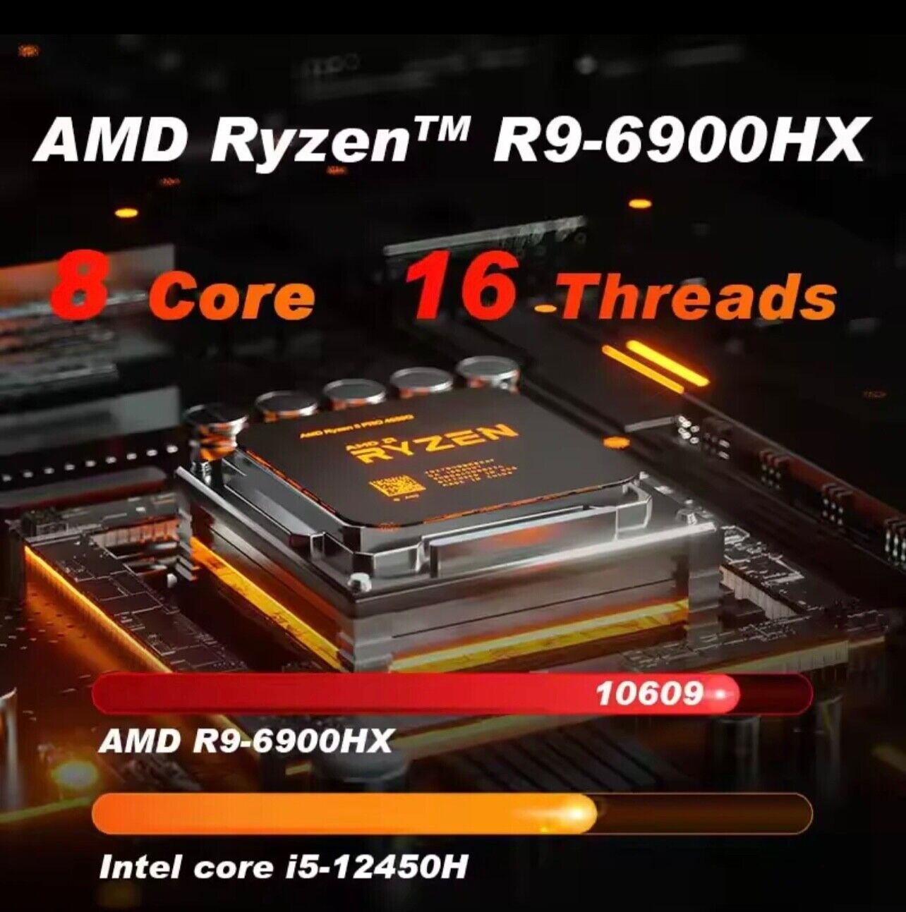 ZeeTec 15.6” POWERFUL SLIM GAMING LAPTOP COMPUTER AMD RYZEN 9 6900HX 16GB 512GB