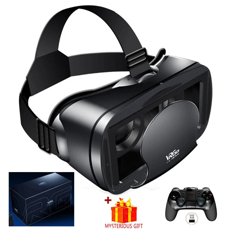 3D SMART VR HEADSET HELMET for SMART PHONE with BINOCULARS LENSES MOVIES GAMES