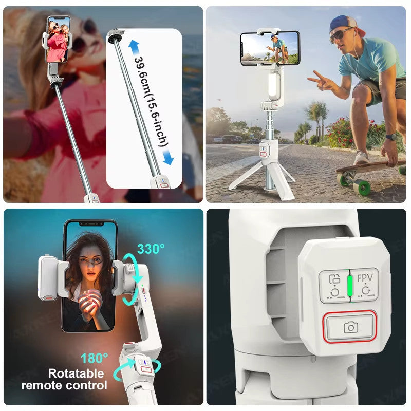 GIMBAL STABILIZER for SMART Phone MOBILE TRIPOD SELFIE STICK LIGHT EXTENSION