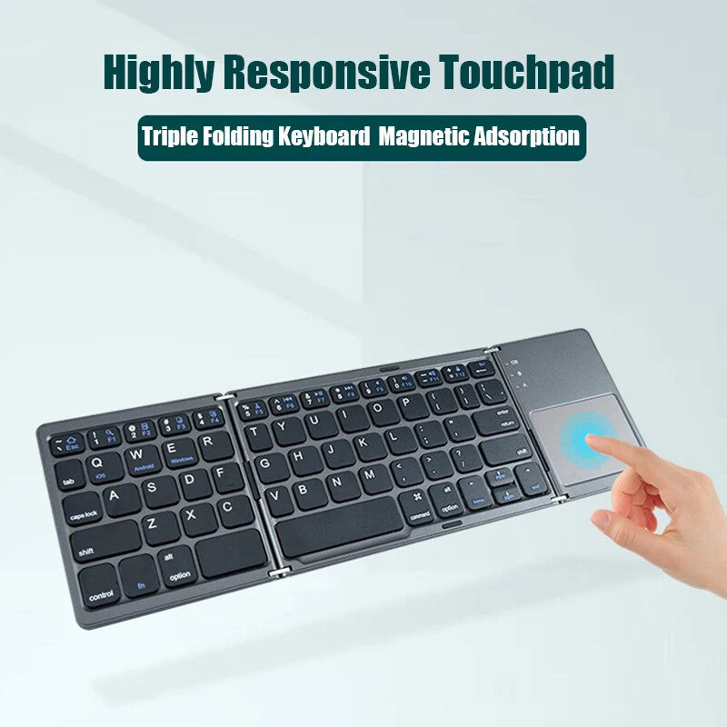 MINI FOLDABLE BLUETOOTH KEYBOARD with TOUCHPAD for IOS ANDROID WINDOWS UNIVERSAL