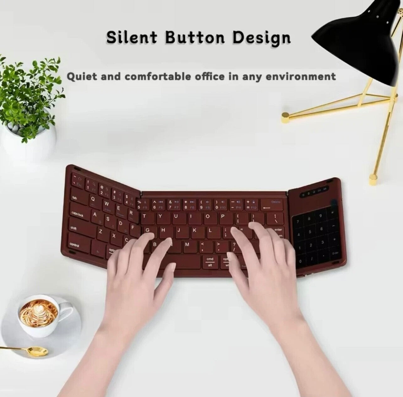 Folding Bluetooth Keyboard Digital Num Touchpad for iOS Android Windows PC Mac