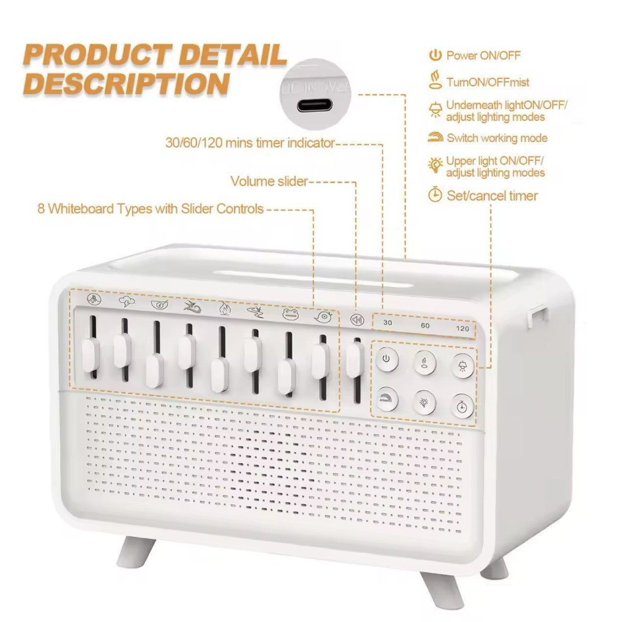 3in1 Flame Air Diffuser Humidifier Aromatherapy w/ Noise & Bluetooth Music