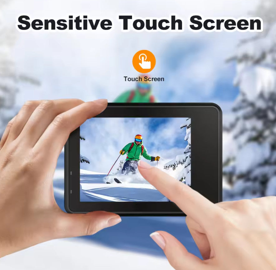 5K Action Camera Dual Display Screens WiFi Touch 170° Wide Sports Cam+Remote