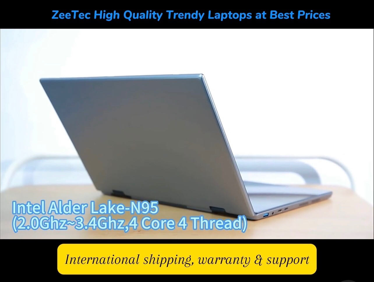 ZeeTec 14" DUAL SCREEN LAPTOP COMPUTER 360 Degrees Flip Intel N95 16GB 512GB SSD