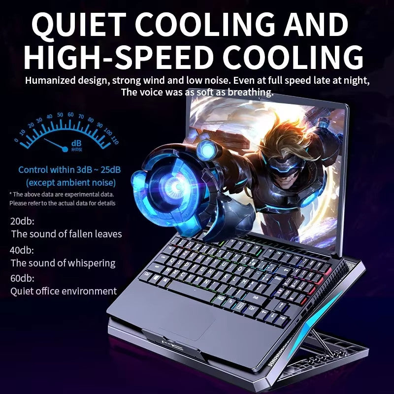 LAPTOP COOLING PAD STAND with Six FANS ADJUSTABLE SILENT for Laptop Below 17"