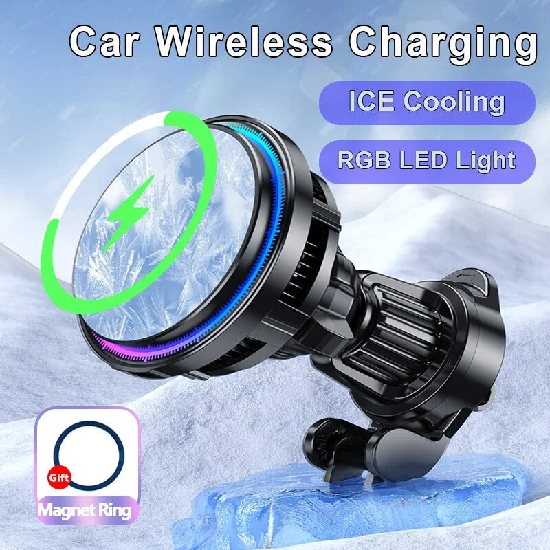 MAGNETIC WIRELESS CAR CHARGER MOUNT PHONE HOLDER FAST For APPLE IPHONE COOLING