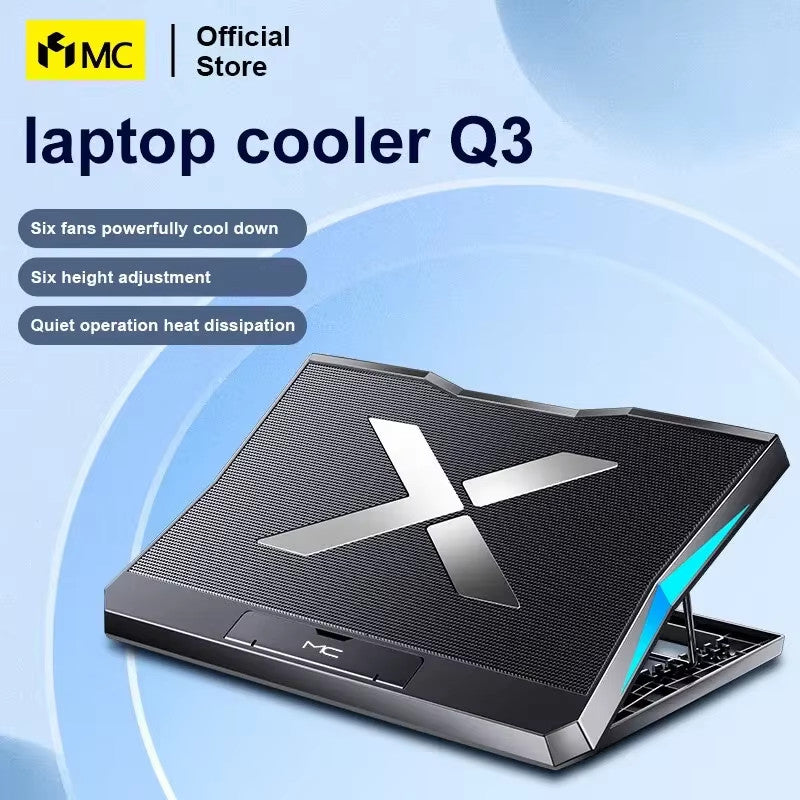 LAPTOP COOLING PAD STAND with Six FANS ADJUSTABLE SILENT for Laptop Below 17"