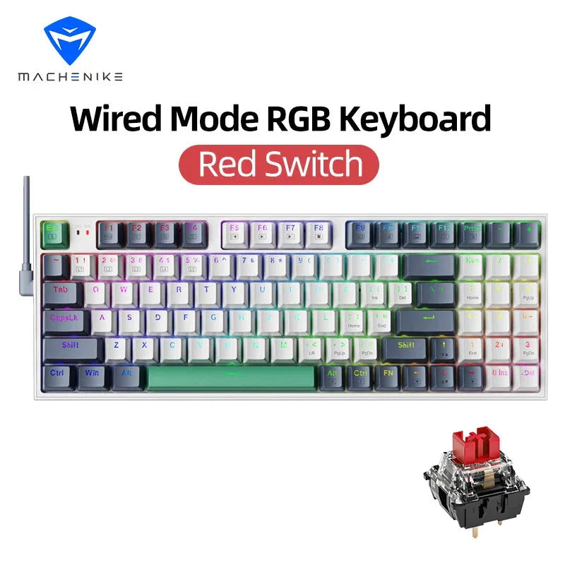 Wired Mechanical Gaming Keyboard with Hot Swappable 94 Keys and RGB Red Brown Switch - ZeeTec Store